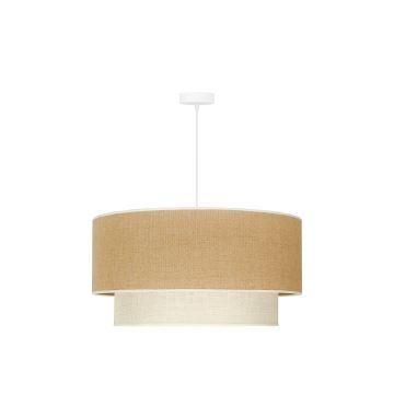 Duolla - Candeeiro suspenso YUTE BOHO 3xE27/15W/230V diâmetro 60 cm castanho/cinzento