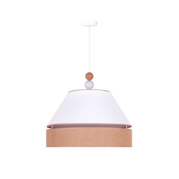 Duolla - Candelabro suspenso AVIGNON 1xE27/15W/230V diâmetro 50 cm branco/castanho