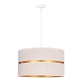 Duolla - Candelabro suspenso DUO 1xE27/15W/230V creme/dourada