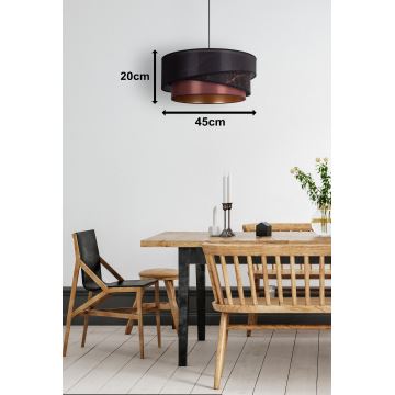 Duolla - Candelabro suspenso KOBO 1xE27/15W/230V preto/borgonha/dourada