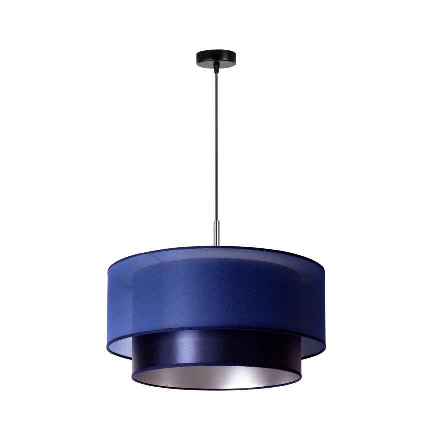 Duolla - Candelabro suspenso NANTES 1xE27/15W/230V diâmetro 45 cm azul/prateado