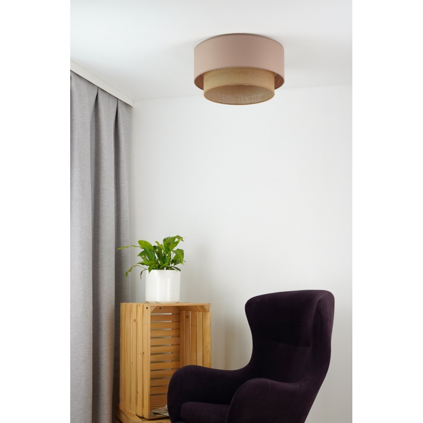 Duolla - Iluminação de teto BOHO 1xE27/15W/230V diâmetro 45 cm bege/castanho