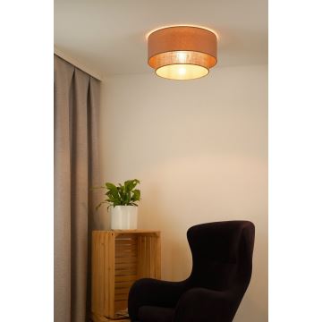 Duolla - Iluminação de teto BOHO 1xE27/15W/230V diâmetro 45 cm bege/castanho