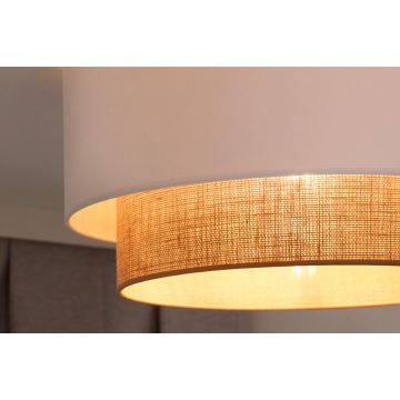 Duolla - Iluminação de teto BOHO 1xE27/15W/230V diâmetro 45 cm branco/castanho