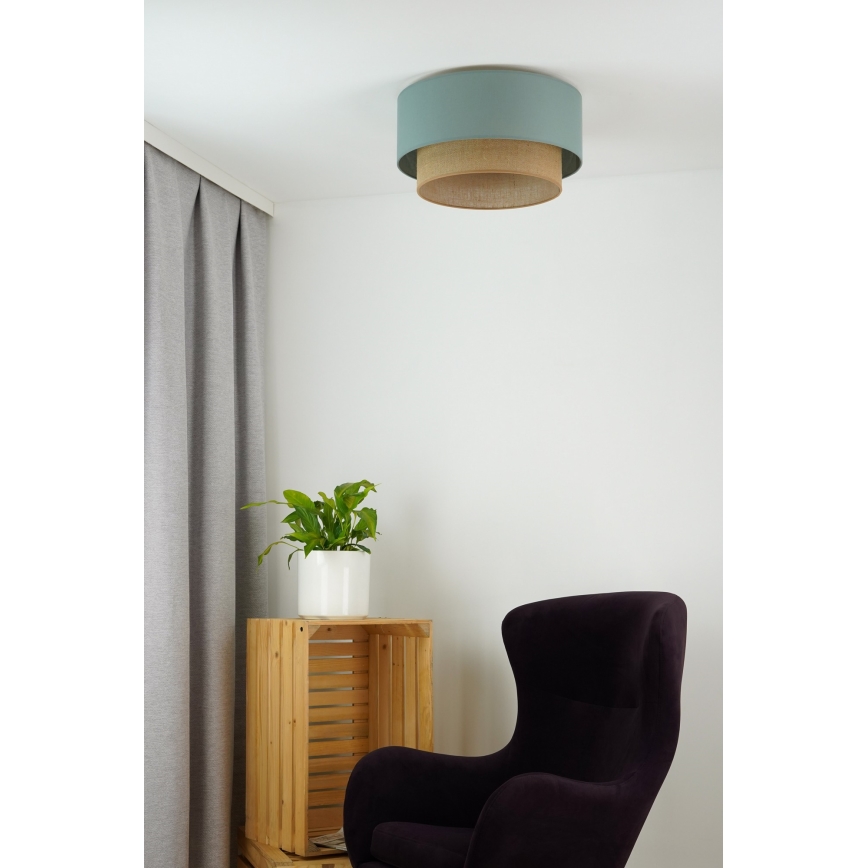 Duolla - Iluminação de teto BOHO 1xE27/15W/230V diâmetro 45 cm verde/castanho