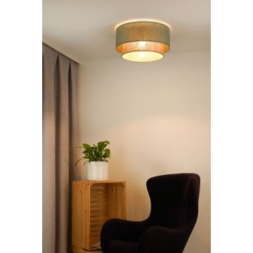 Duolla - Iluminação de teto BOHO 1xE27/15W/230V diâmetro 45 cm verde/castanho