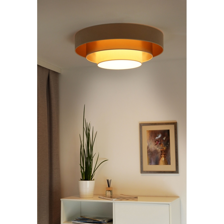 Duolla - Iluminação de teto LED LUNETA LED/26W/230V diâmetro 60 cm 4000K bege/dourado/creme