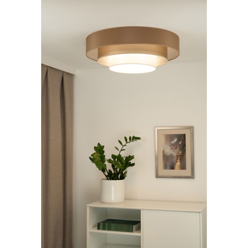 Duolla - Iluminação de teto LED LUNETA LED/26W/230V diâmetro 60 cm 4000K castanho/dourado/branco