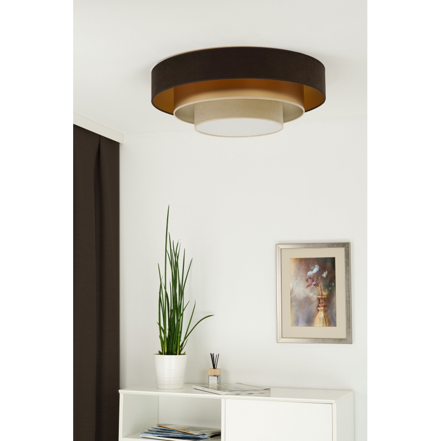 Duolla - Iluminação de teto LED LUNETA LED/26W/230V diâmetro 60 cm 4000K castanho/dourado/creme