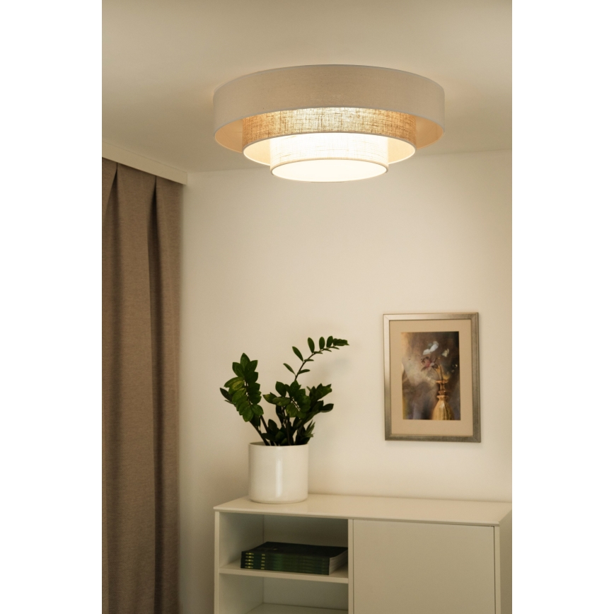 Duolla - Iluminação de teto LED LUNETA LED/26W/230V diâmetro 60 cm 4000K creme/castanho