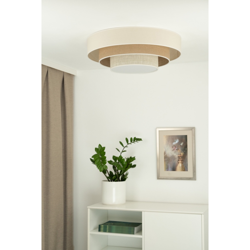 Duolla - Iluminação de teto LED LUNETA LED/26W/230V diâmetro 60 cm 4000K creme/castanho