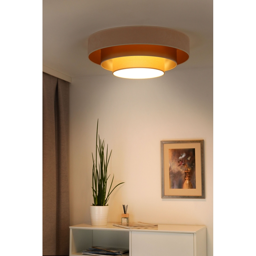 Duolla - Iluminação de teto LED LUNETA LED/26W/230V diâmetro 60 cm 4000K creme/dourado/bege