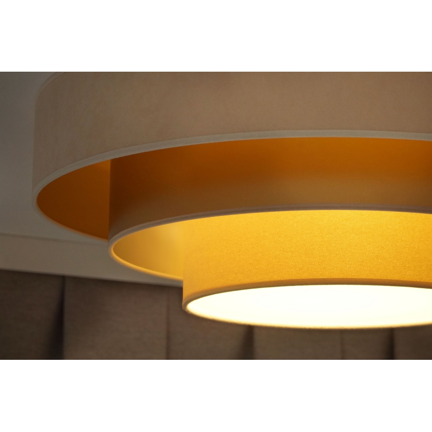 Duolla - Iluminação de teto LED LUNETA LED/26W/230V diâmetro 60 cm 4000K creme/dourado/bege