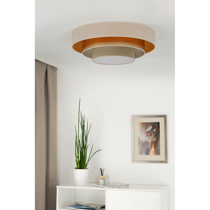 Duolla - Iluminação de teto LED LUNETA LED/26W/230V diâmetro 60 cm 4000K creme/dourado/bege