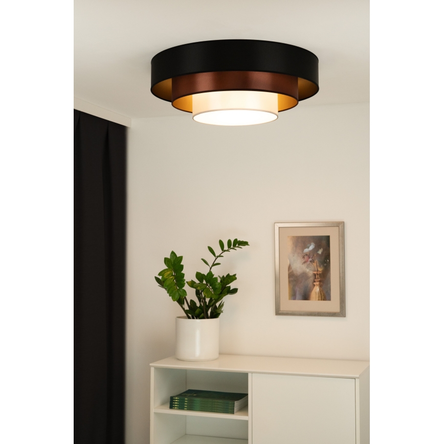 Duolla - Iluminação de teto LED LUNETA LED/26W/230V diâmetro 60 cm 4000K preto/cobre/branco