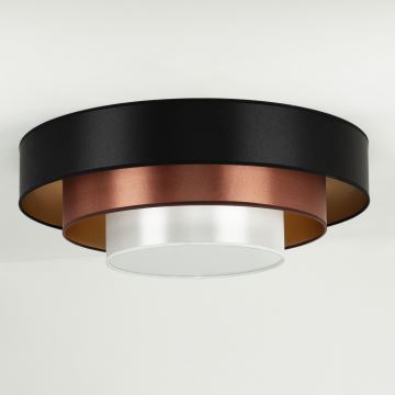 Duolla - Iluminação de teto LED LUNETA LED/26W/230V diâmetro 60 cm 4000K preto/cobre/branco