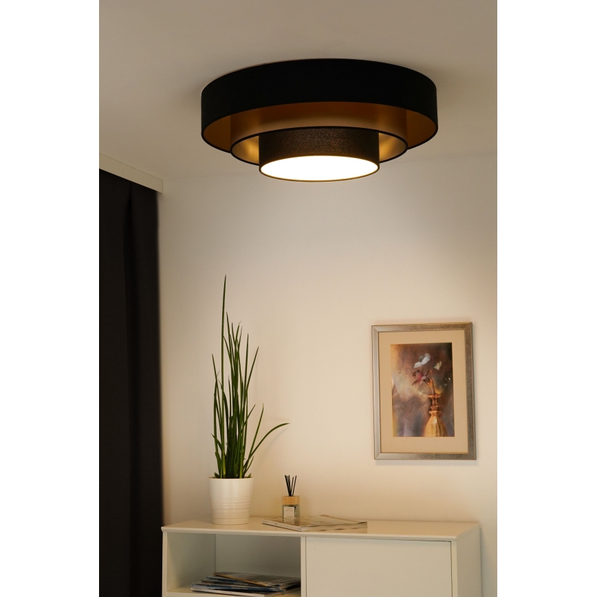 Duolla - Iluminação de teto LED LUNETA LED/26W/230V diâmetro 60 cm 4000K preto/dourado