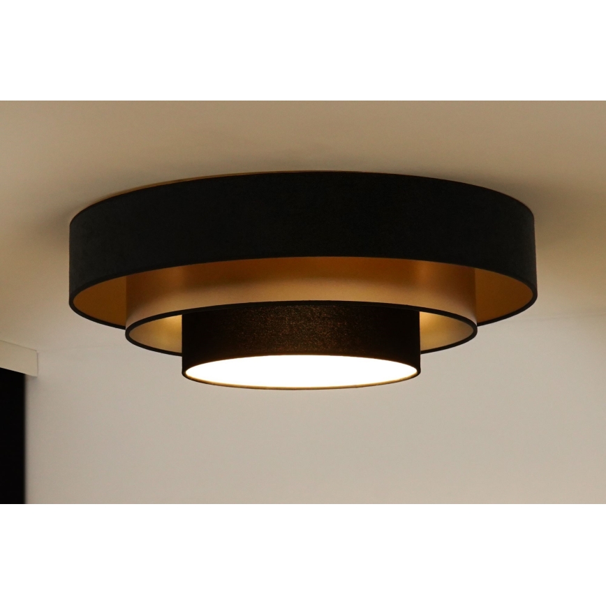 Duolla - Iluminação de teto LED LUNETA LED/26W/230V diâmetro 60 cm 4000K preto/dourado