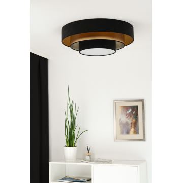 Duolla - Iluminação de teto LED LUNETA LED/26W/230V diâmetro 60 cm 4000K preto/dourado