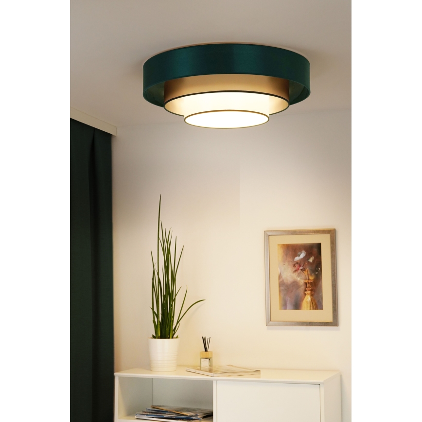 Duolla - Iluminação de teto LED LUNETA LED/26W/230V diâmetro 60 cm 4000K verde/dourado/branco