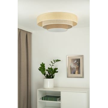 Duolla - Iluminação de teto LED LUNETA LED/26W/230V diâmetro 60 cm 4000K vime/bege/castanho