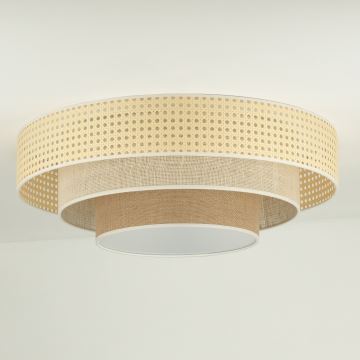 Duolla - Iluminação de teto LED LUNETA LED/26W/230V diâmetro 60 cm 4000K vime/bege/castanho