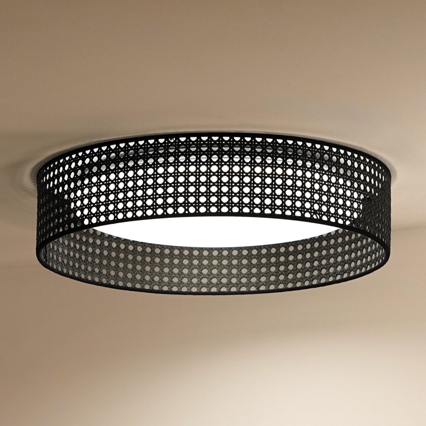 Duolla - Iluminação de teto LED ROLLER RATTAN LED/24W/230V preto