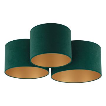 Duolla - Iluminação de teto ROLLER TRIO 3xE27/60W/230V verde/dourada