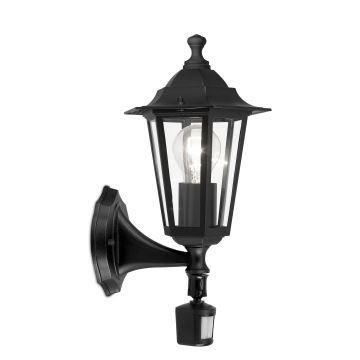 EGLO - Iluminação de parede exterior com sensor 1xE27/60W preta