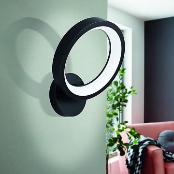 Eglo 32325 - Iluminação de parede LED RGBW com regulação MARGHERA-C LED/16W/230V 2700-6500K preto