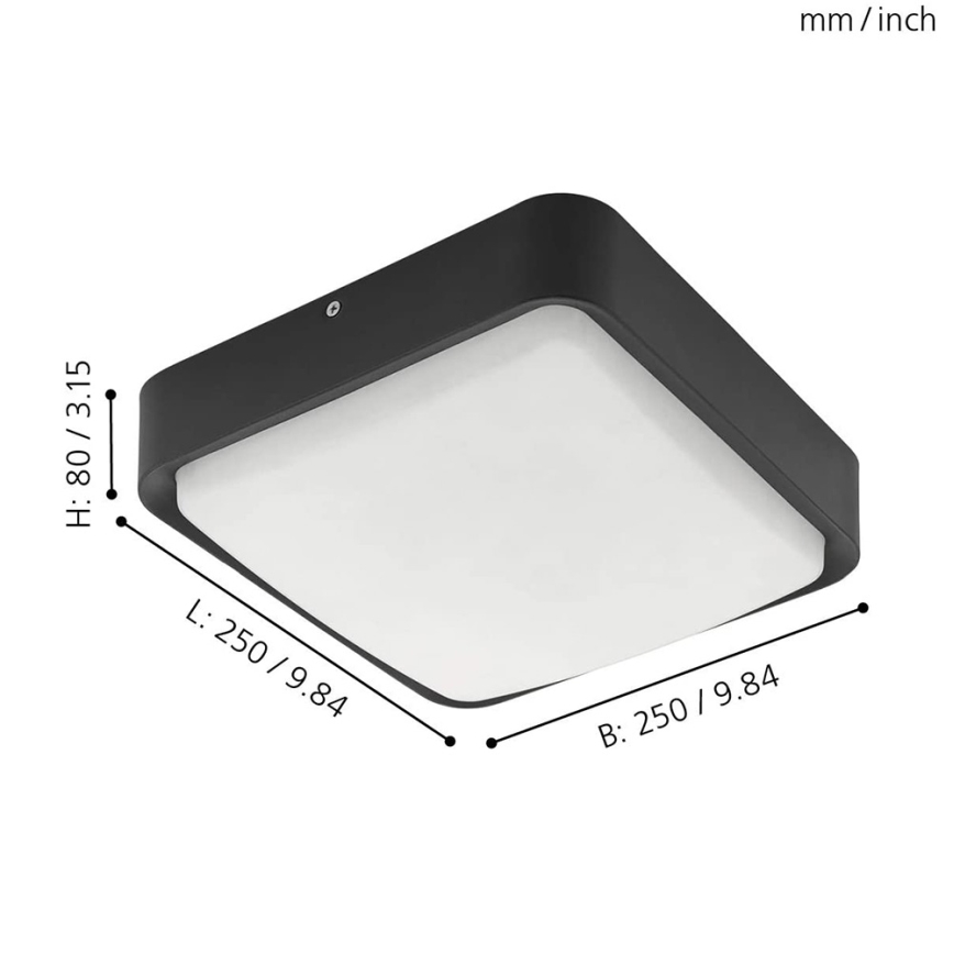 Eglo 33573 - Candeeiro de teto exterior regulável LED PIOVE-C LED/14W/230V IP44