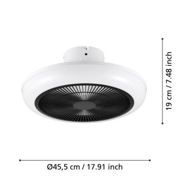 Eglo - Ventoinha de teto LED com regulação LED/25,5W/230V preto + controlo remoto