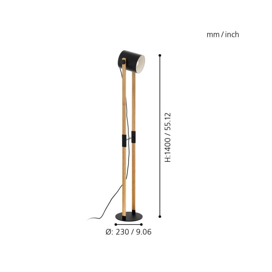 Eglo - Candeeiro de chão 1xE27/28W/230V - FSC certificado