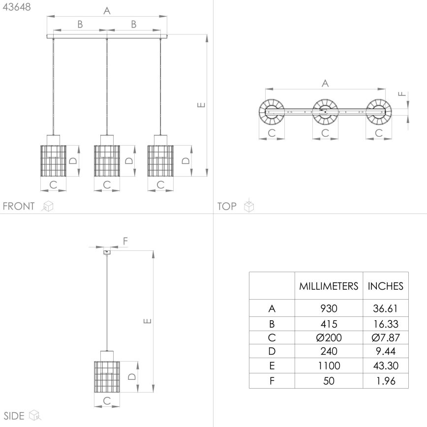 Eglo - Candelabro suspenso 3xE27/40W/230V prateado