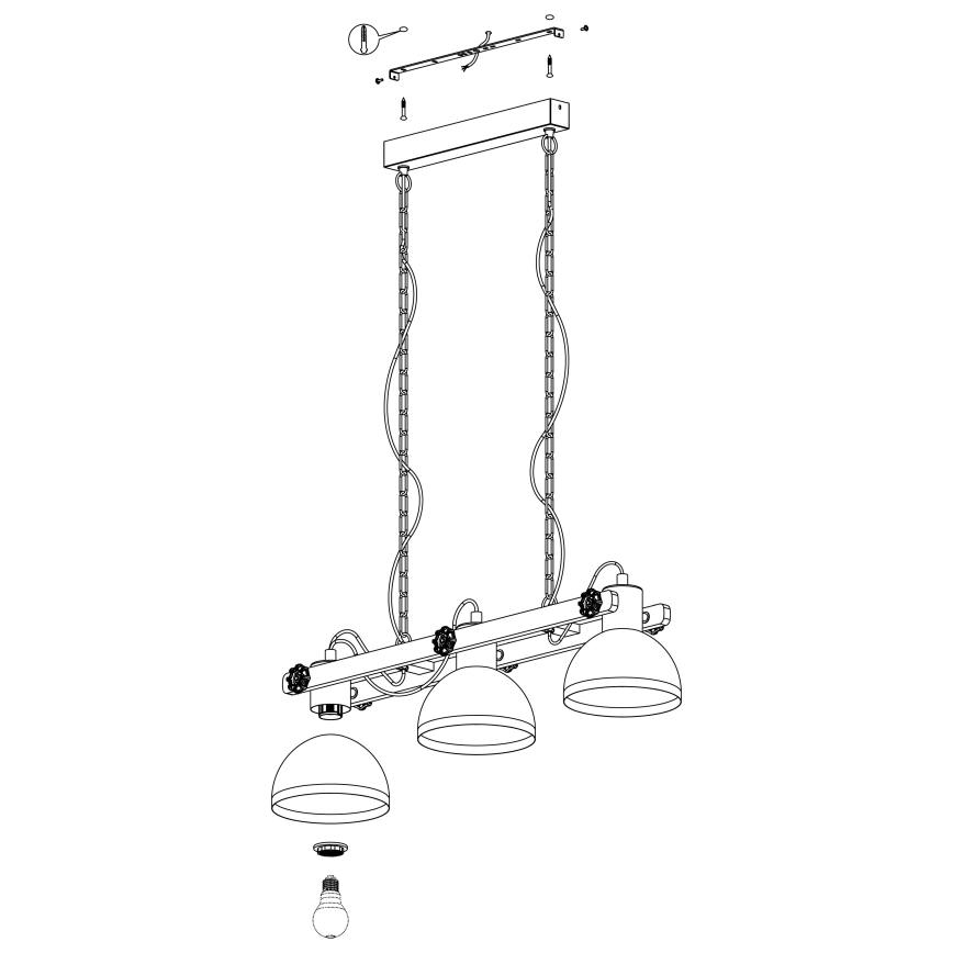 Eglo - Candeeiro suspenso 3xE27/28W/230V - FSC certificado