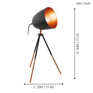 Eglo - Lâmpada de mesa 1xE27/60W/230V