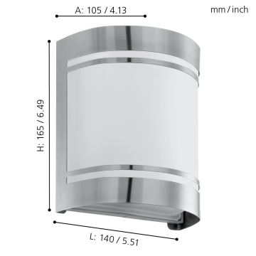 Eglo 74009 - Iluminação de parede exterior ROSADA 1xE27/40W/230V IP44