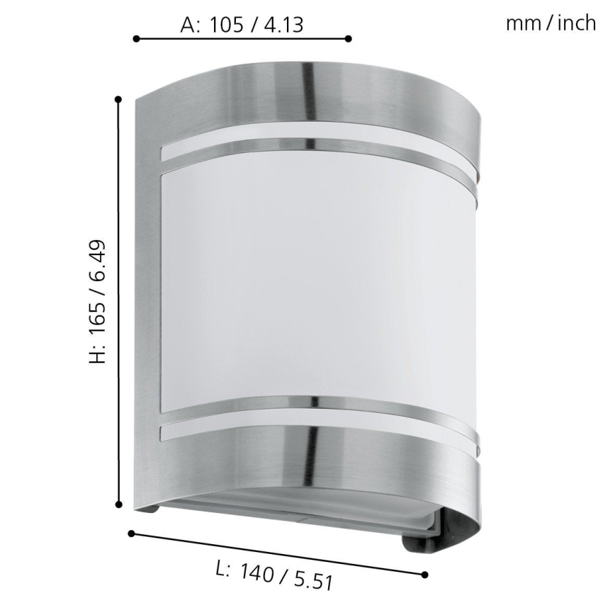 Eglo 74009 - Iluminação de parede exterior ROSADA 1xE27/40W/230V IP44