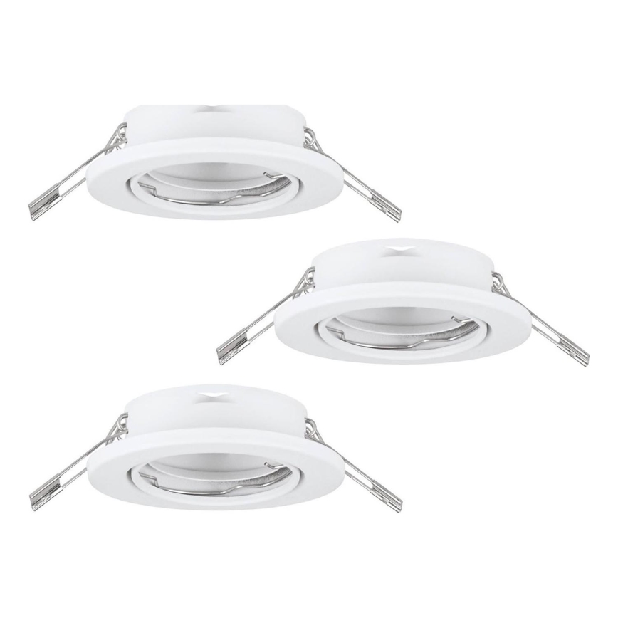 Eglo 75674 - CONJUNTO 3x Focos de encastrar para casa de banho AGULO 1xGU10/35W/230V IP23 branco