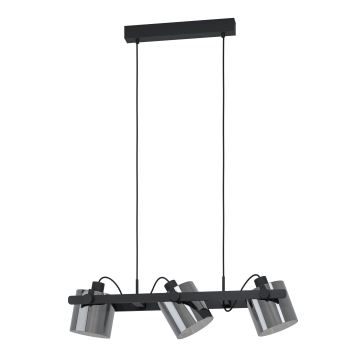 Eglo 780478 - Candeeiro suspenso CALERINO 3xE27/40W/230V preto