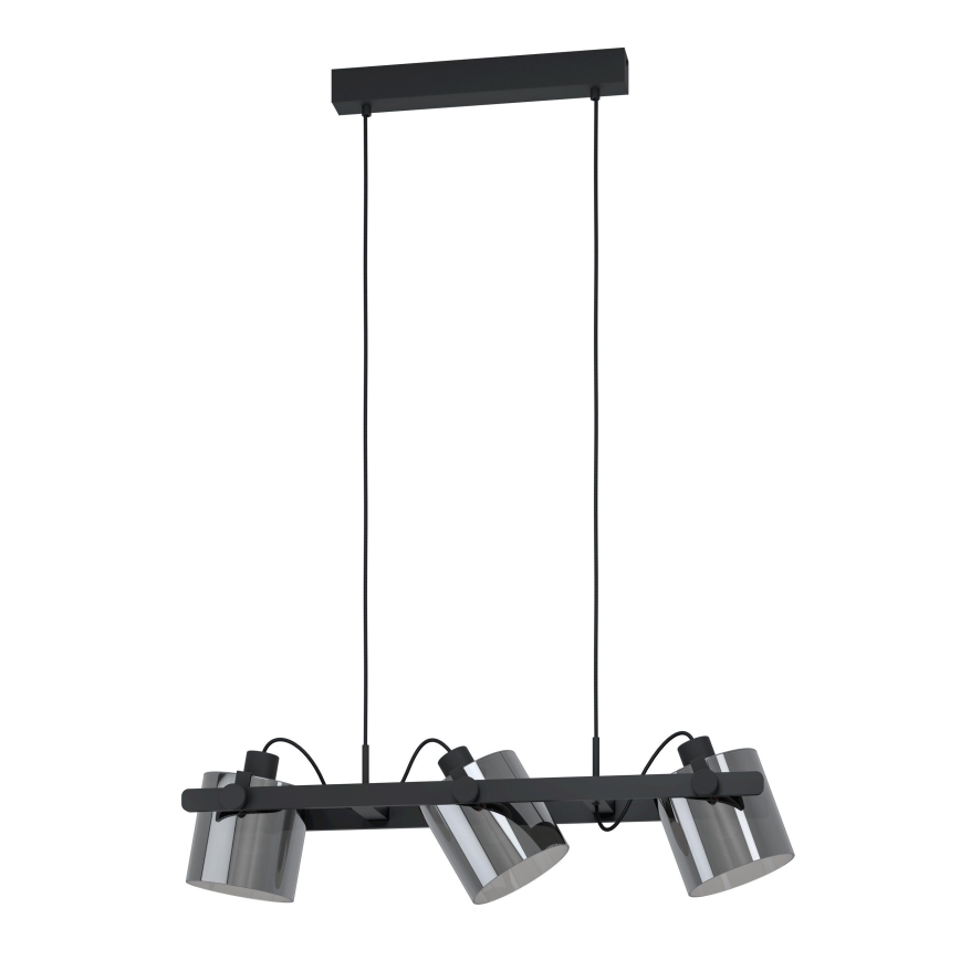 Eglo 780478 - Candeeiro suspenso CALERINO 3xE27/40W/230V preto