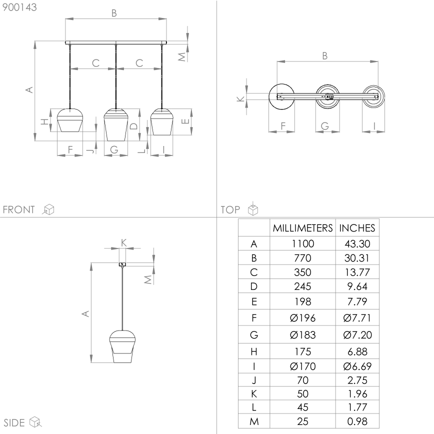 Eglo - Candelabro suspenso 3xE27/40W/230V