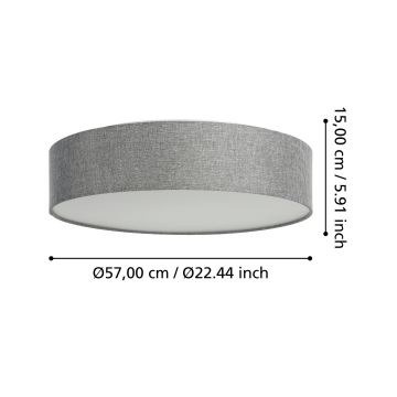 Eglo - Iluminação de teto LED RGBW com regulação LED/35W/230V 2700-6500K cinzento