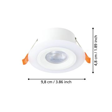 Eglo - CONJUNTO 3x Foco de encastrar LED 3xLED/4,8W/230V branco