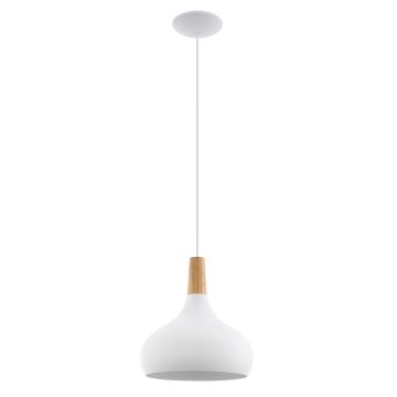 Eglo - Candeeiro suspenso 1xE27/60W/230V diâmetro 28 cm branco - FSC certificado