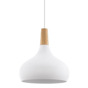 Eglo - Candeeiro suspenso 1xE27/60W/230V diâmetro 28 cm branco - FSC certificado