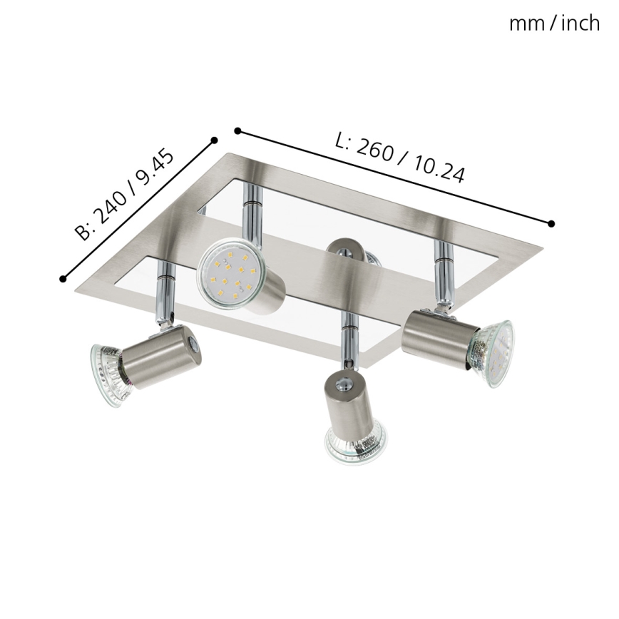 EGLO 90916 - Luz de teto ROTTELO 4xGU10/LED/3W