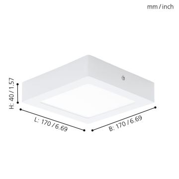 Eglo 94074 - Luz de teto LED FUEVA 1 LED/10,88W/230V