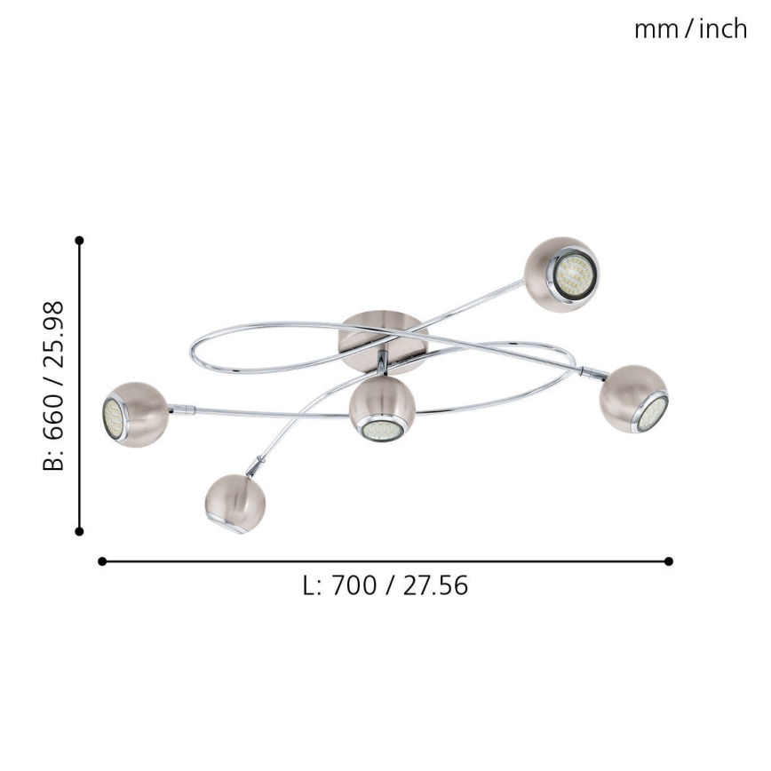 Eglo - Foco LED 5xGU10-LED/3W/230V