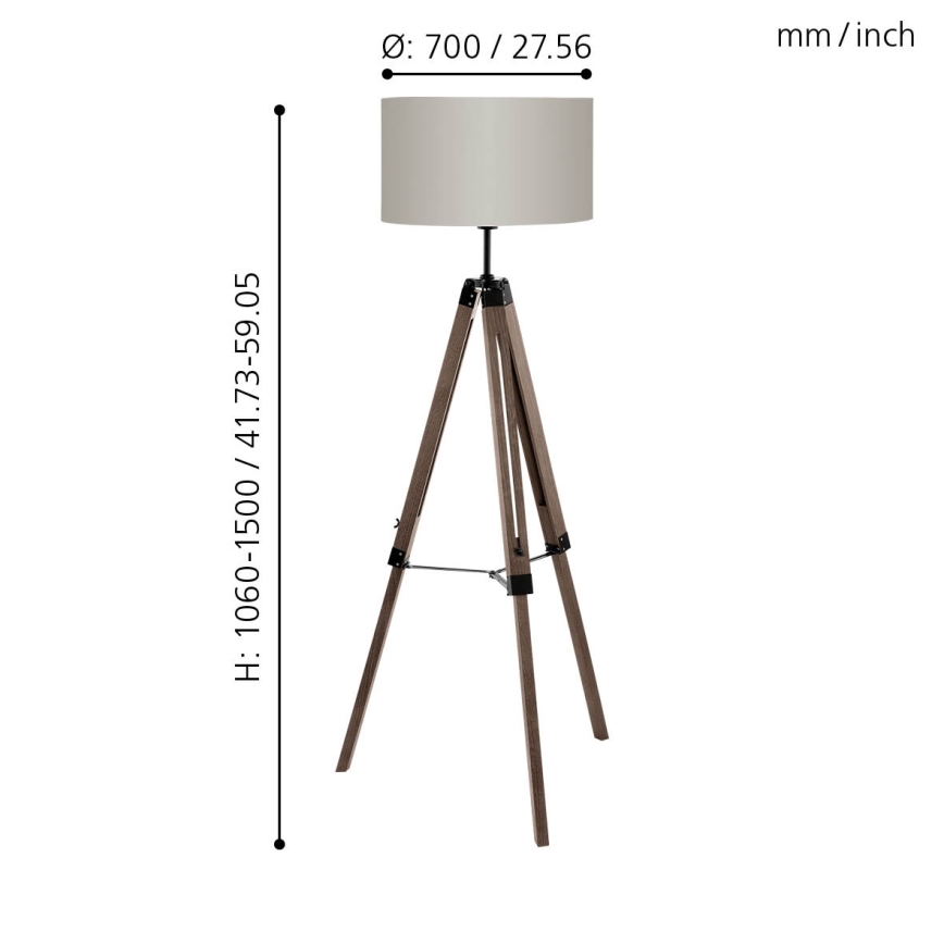 Eglo - Candeeiro de chão 1xE27/60W/230V